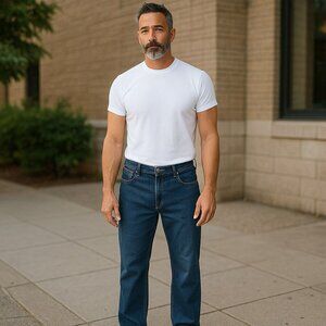 Cubavera Mens Sz 40 x 30 Dark Wash Blue Cotton Straight Leg Pockets Denim Jeans